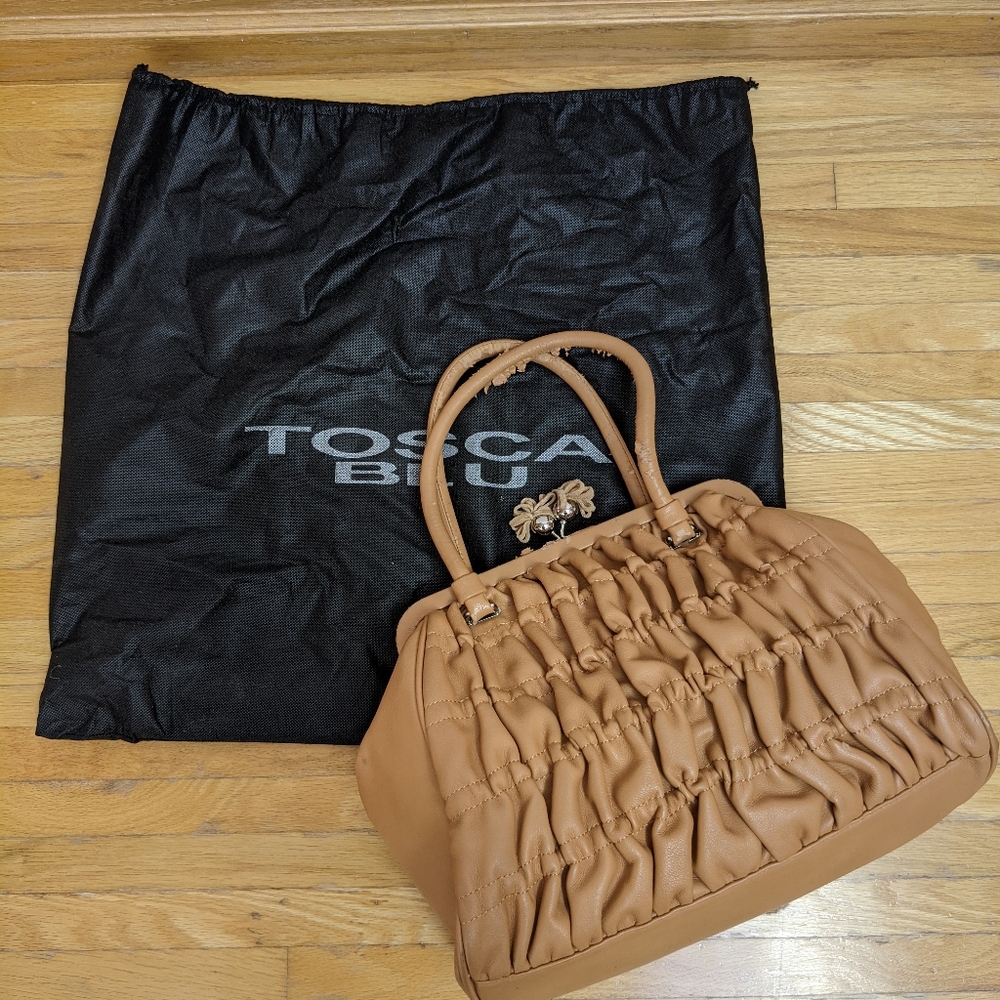 Tosca blu tan leather handbag